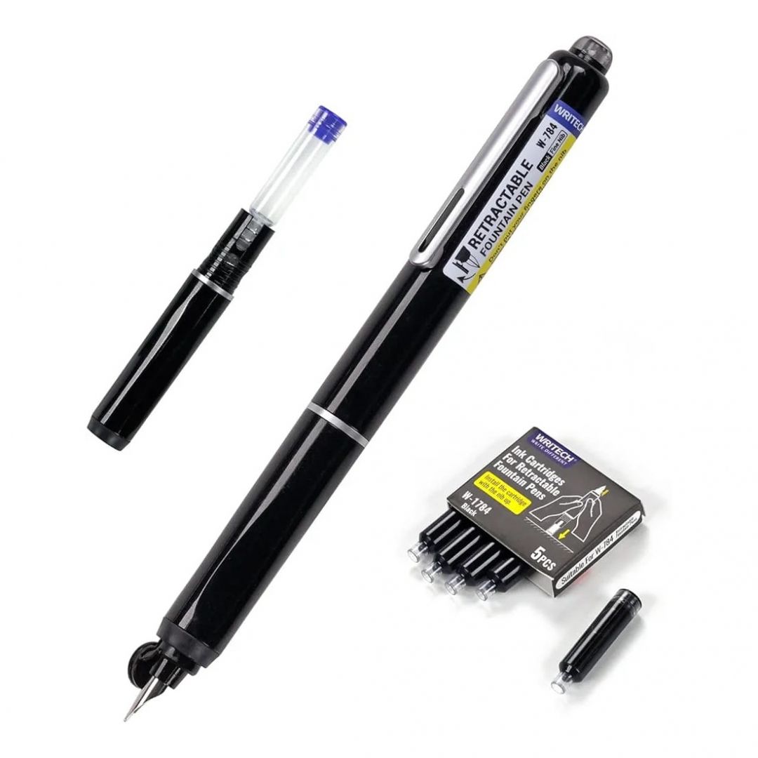 lapicera-pluma-retractil-fountain-pen-writech-negra-8953
