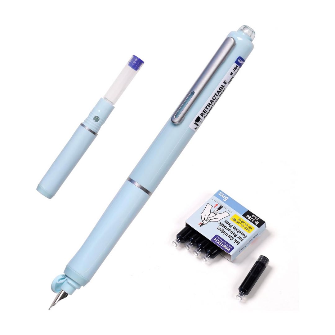 lapicera-pluma-retractil-fountain-pen-writech-celeste-8955